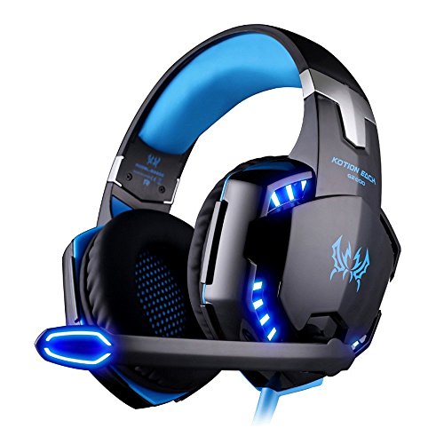 VersionTech-G2000-Stereo-Gaming-Headset-for-PS4-Xbox-One-Bass-Over-Ear-Headphones-with-Mic-LED-Lights-and-Volume-Control-for-Laptop-PC-Mac-iPad-Computer-Smartphones-Blue-0