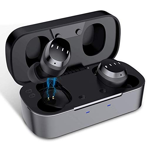 True-Wireless-Earbuds-Bluetooth-50-14-Dynamic-Driver-in-Ear-Headphones-HiFi-Stereo-One-Step-Pairing-DSP-Noise-Canceling-Sweatproof-Secure-Fit-Earphones-with-Microphone-Black-0